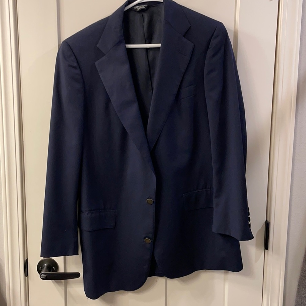 Navy button up blazer size large